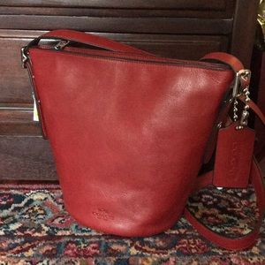 Coach Crossbody Bucket Leather Purse Duffle Bag